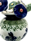 Polish Pottery Round Vase P324 Bunny Rabbit With 11 Polish Ceramic Flowers
