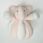 Manhattan Kids Baby Elephant Rattle Plush Pink White Grip Crinkle 9    Sewn Eyes
