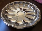 Vtg Mid Century Silver Plated Footed Round Scalloped  Server Bowl Dish