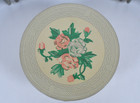 Vtg 1950 s Metal Tin Litho Dollhouse Patio Furniture Table   Chairs Roses Japan