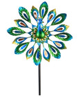 Metal Peacock Sculpture Wind Spinner Large Garden Yard Art Decor Statue Ornament