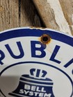 Vintage Bell System Porcelain Sign Public Telephone Pay Phone Communications 9 