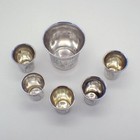 Engraved Vodka Shot Cups Set Of 6 Russian 84 Silver Moscow 1863