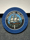  sharp   1 Treasure Island Casino Poker Chip Las Vegas Nevada Gambling Token