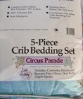 Vtg 1990s Red Calliope Little Bedding Baby Crib Set Circus Parade New