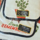 Vintage Linen Kitchen Tea Towel   Pot Holder Set Stonelea Mills Herbs Print
