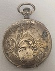 Antique 1908 Elgin Pocket Watch 7 Jewels Running Gold Filled Ornate Floral Case