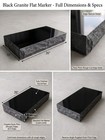 Cemetery Gravestone  20 x10 x3  Rock Pitched Sides Black Granite Free Shipping