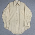 Vtg 70s 80s Arrow Dress Shirt Mens Medium Yellow Kent Collection Sheer Disco Usa