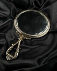 Antique 1890 s Italy Art Nouveau Victorian Silver Plated  Sterling  Hand Mirror  