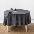 Pure Linen Round Table Cover natural Fabric Tablecloth for Dining Room Decor