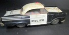 Vintage Tin Litho Police Car P d  Friction Toy Black White Japan 2 Door Coupe 62