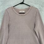 Free People Thermal Top Womens Large Waffle Knit Long Sleeve Mauve Cabincore