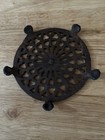 Trivet Antique Cast Iron Farmhouse Round Fireplace Paw Feet Lantz Style 6 