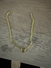 10k Gold Double Curb Link Chain Heart Charm Anklet  Adjustable Lobster