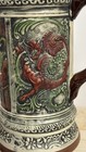 Vintage German Beer Stein  hancrafted Stoneware Piece By Gerz  W Pewter Lid