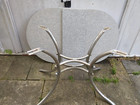 Vintage 1960 Mid Century Modern Gray Red Formica Chrome Dinette Diner Dining Kit