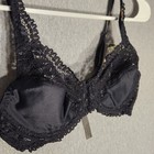 Vtg Floralace By Delicates Jcpenney Underwire Lace Bra 34b Black