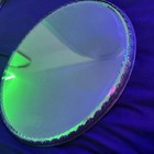 Vanity Powder Dresser Jar Round Glass  Silver Plated Mirror Lid  Vintage