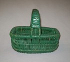 Old Antique Vtg Ca 1930s Miniature Basket Original Green Paint Excellent Mini