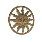 Cast Iron Sun Face Trivet     Distressed Gold Finish  Heat-resistant Kitchen Decor