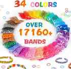 17160  Loom Rubber Bands Refill Kit In 34 Color 600 Clips 6 Hooks