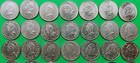 Rare Opportunity 32 Different Old French Polynesia 20 Franc Coins 1967-2018   