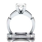 2 50 Ct Princess Cut Moissanite Engagement Bridal Ring Set 14k White Gold Plated