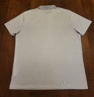 Nike Golf Polo Men s Xl Grey   White Striped Dri Fit Standard Fit