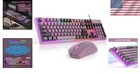 Wired Rgb Gaming Keyboard   Mouse Combo - Ergonomic  Spillproof  Blackcurrant