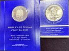 Panama 5 Balboas  1970  39 Mm  0 925 Fine  1 0617 Troy Oz X 2  In Ogp  Pr   Bu