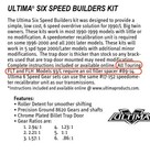 Ultima 6-speed Transmission Conversion Builders Kit Harley Big Twins 1990-2006