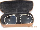 Vintage Bausch   Lomb Ray-ban Clip-on Sunglasses Green Glass Lens W  Case 1950s