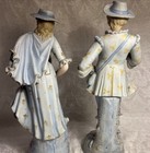 Pair Of Vintage 14  Figurines Of French Couple  Bisque Porcelain   antique  