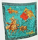 Madrid Fiesta Scarf Brava Colorful Vivid Bull Fighter 30 x30  Gold Red Green
