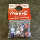 Vintage 10 Coca Cola Promotional Marbles Set Sealed Bag Free W  Every Carton Nos