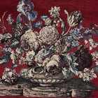 Tapestry Wall Hanging Classic Traditional Floral Bouquet Gold Fringe 44   w X 37   h