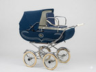 Vintage Peg Perego Navy Blue Italian Carriage Pram - With Jump Seat   Activity 