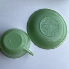 Set Of 6 Vintage Fire King Anchor Hocking Jadeite Tea Cup   Saucer Alice Design