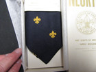 Bsa Official Men s Necktie For Civilian Wear  1960-70 s  Gold Fdl On Blue