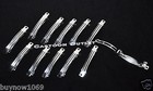 12 Pcs Hair Clips Barrette French Style Hair Bow Plain Silver Metal Favors 70mm