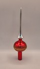 Vtg Christmas Tree Topper Mercury Glass 11 Inch Red Silver With Gold Glitter 