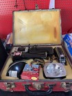 Vintage Argus Kodak Brownie Camera Lot Flash Units Red Metal Case Untested