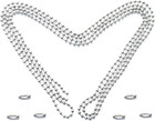 60 In Ceiling Fan Pull Chain Extension Silver 3mm Stainless Steel Ball Chain Set