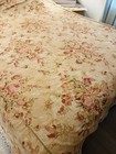Cotton Linen F q Duvet Gold Pink Floral 92  X 84  Cottage Chic French Country