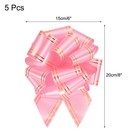 5pcs 6  Large Pull Bow Metallic Pink Gift Wrapping Bows W  Gold Edge