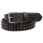 Snap On Solid Color Punk Rock Star Pyramid Studded Checker Board Leather Belt