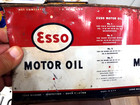 Vintage Esso Motor Oil Can Flat Quart Metal Sign Gas