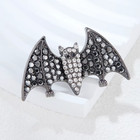 Halloween Bat Brooch Pin     Silver Tone Enamel Costume Jewelry Gift For Women
