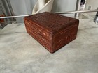 Vintage Carved Wooden Box  Hinged Lid   4  X 6  Size  Hand Carved In India